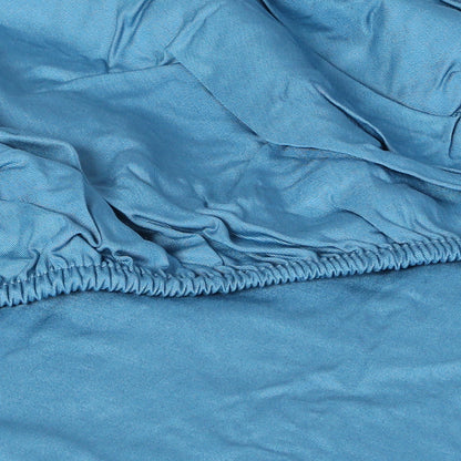 Dreamz 3pcs Sinigle Size 100% Bamboo Bed Sheet Set in Blue Colour Single-1954802921191378947
