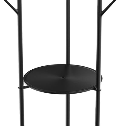 Levede Coat Rack Clothes Stand 8 Hook Organizer Black-1954803015181537284