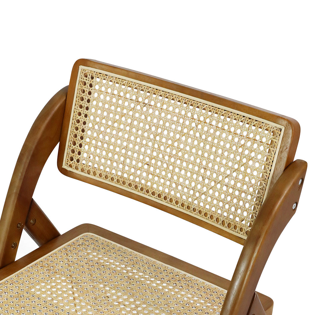 Levede 2X Foldable Rattan Dining Chairs Walnut-1954802988602232836