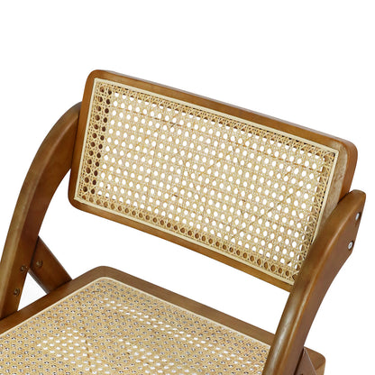 Levede 2X Foldable Rattan Dining Chairs Walnut-1954802988602232836