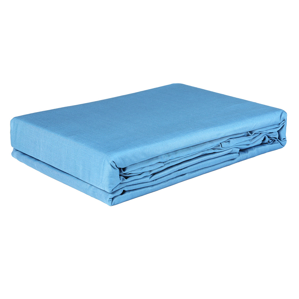 Dreamz 4pcs King Size 100% Bamboo Bed Sheet Set in Blue Colour-2006733220518957061