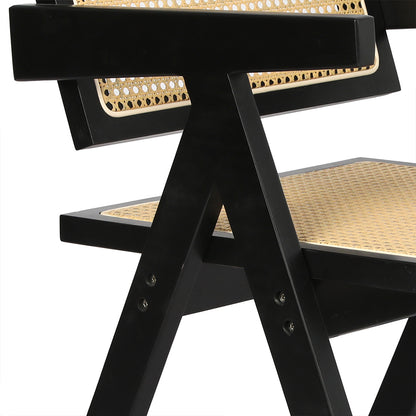 Levede 2x Black Wicker Armchair Dining Chair-1966287371402088453