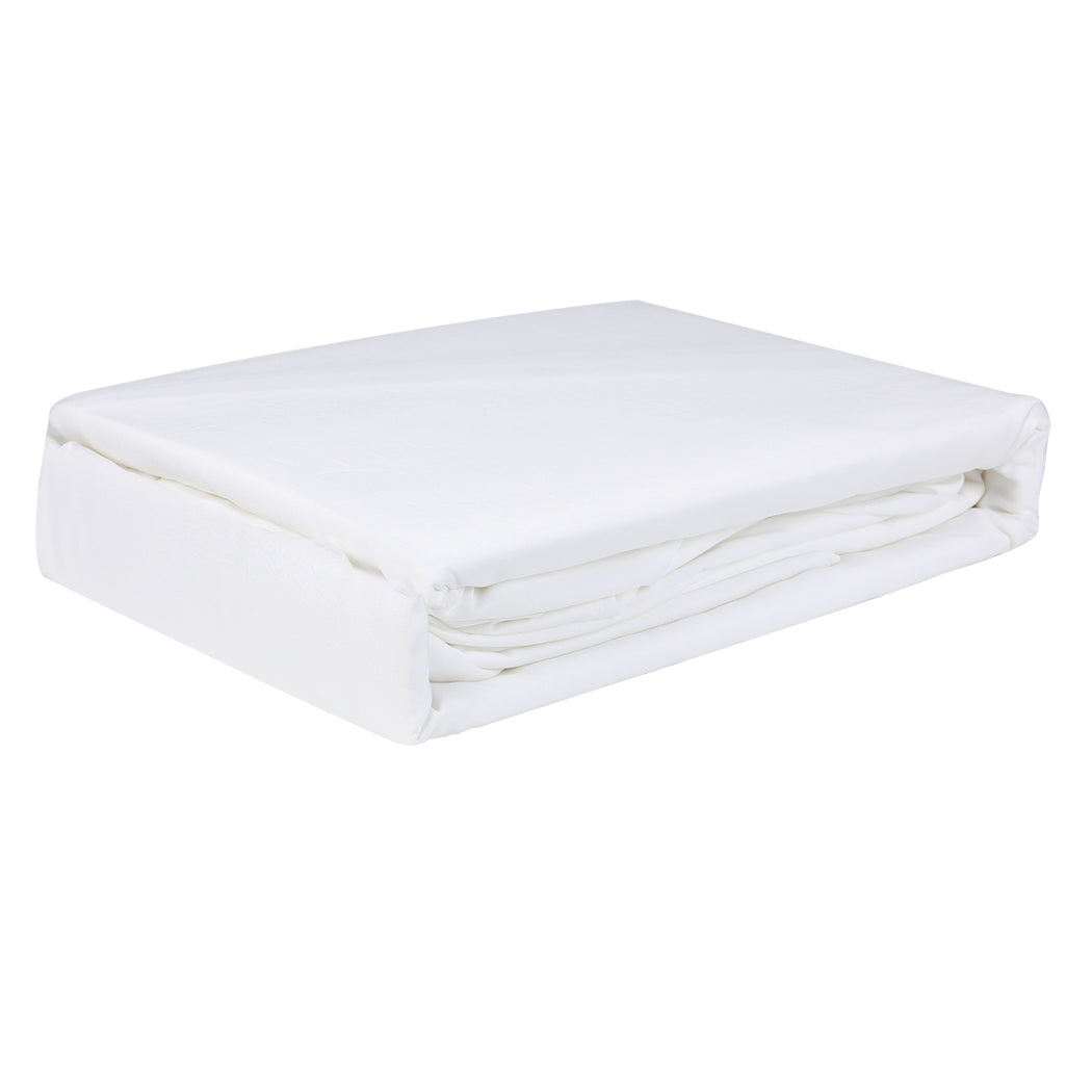 Dreamz 4pcs Double Size 100% Bamboo Bed Sheet Set in White Colour-1954802919341690885
