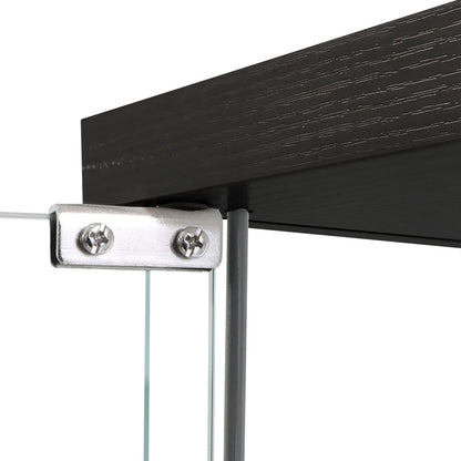 Stacked Display Storage Cabinet Glass Black-1954803004075020293