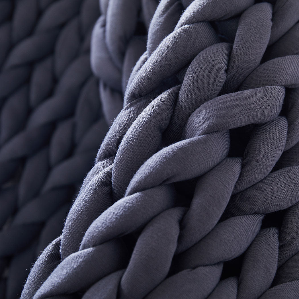 Dreamz Knitted Weighted Blanket Chunky Dark Grey Queen 9KG-1954802944209719301
