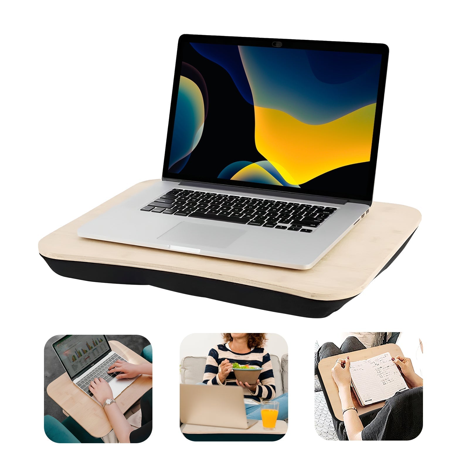 Portable Bamboo Laptop Pc Table Lap Tray Workstation - 09