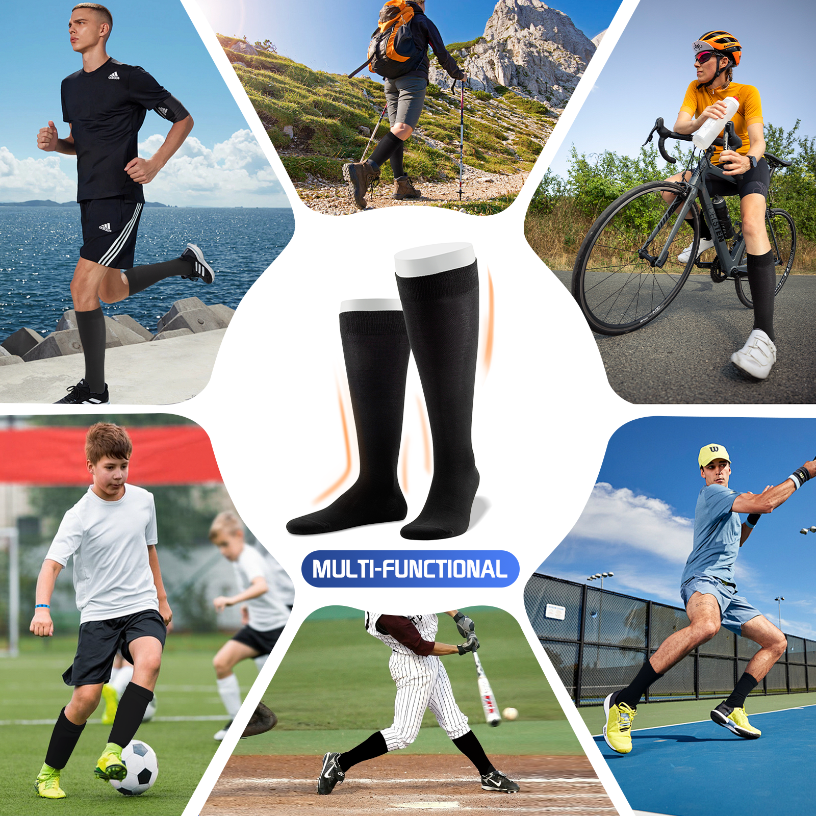 Travel Anti Fatigue Flight Compression Socks L - 07
