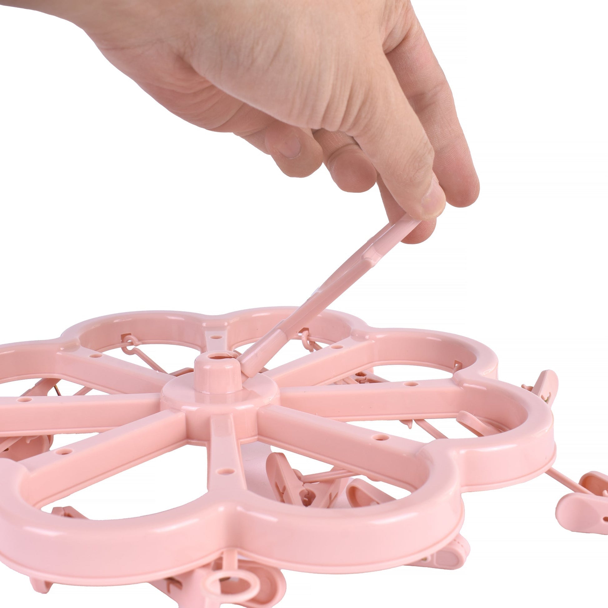 Livingtoday Collapsible 16 Pegs Airer Pink - 03