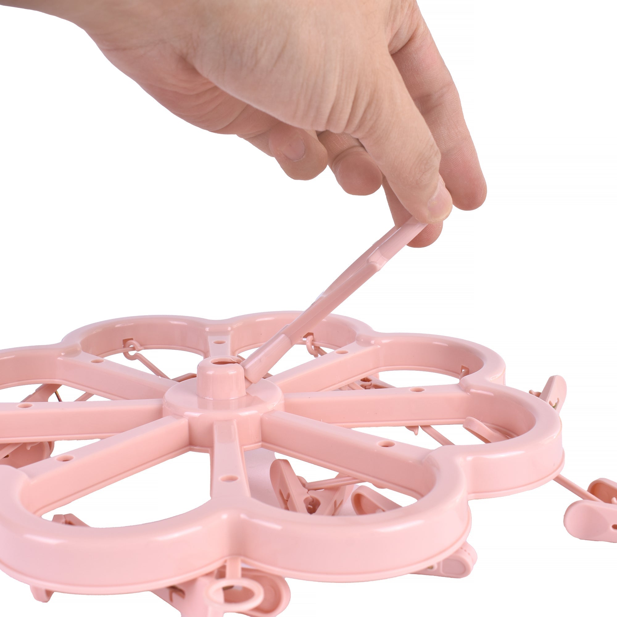 Livingtoday Collapsible 16 Pegs Airer Pink - 03
