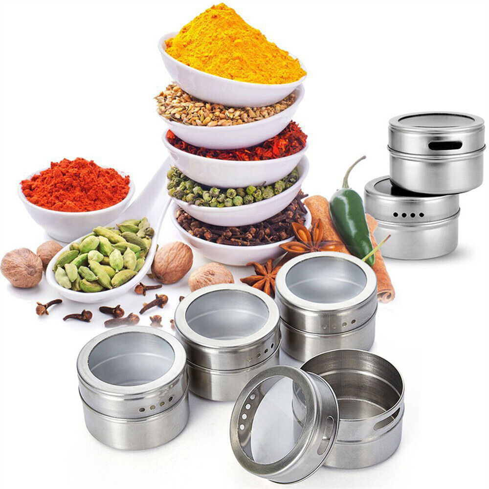 Magnetic Triangular Bamboo Spice Rack Jars For Kitchen Storage - 07