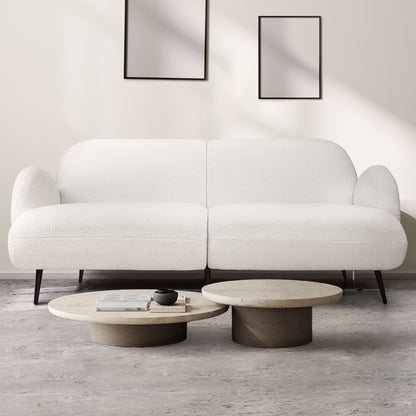 Levede Cloud Sofa 3 Seater Sherpa Fleece White-1954802386396647430