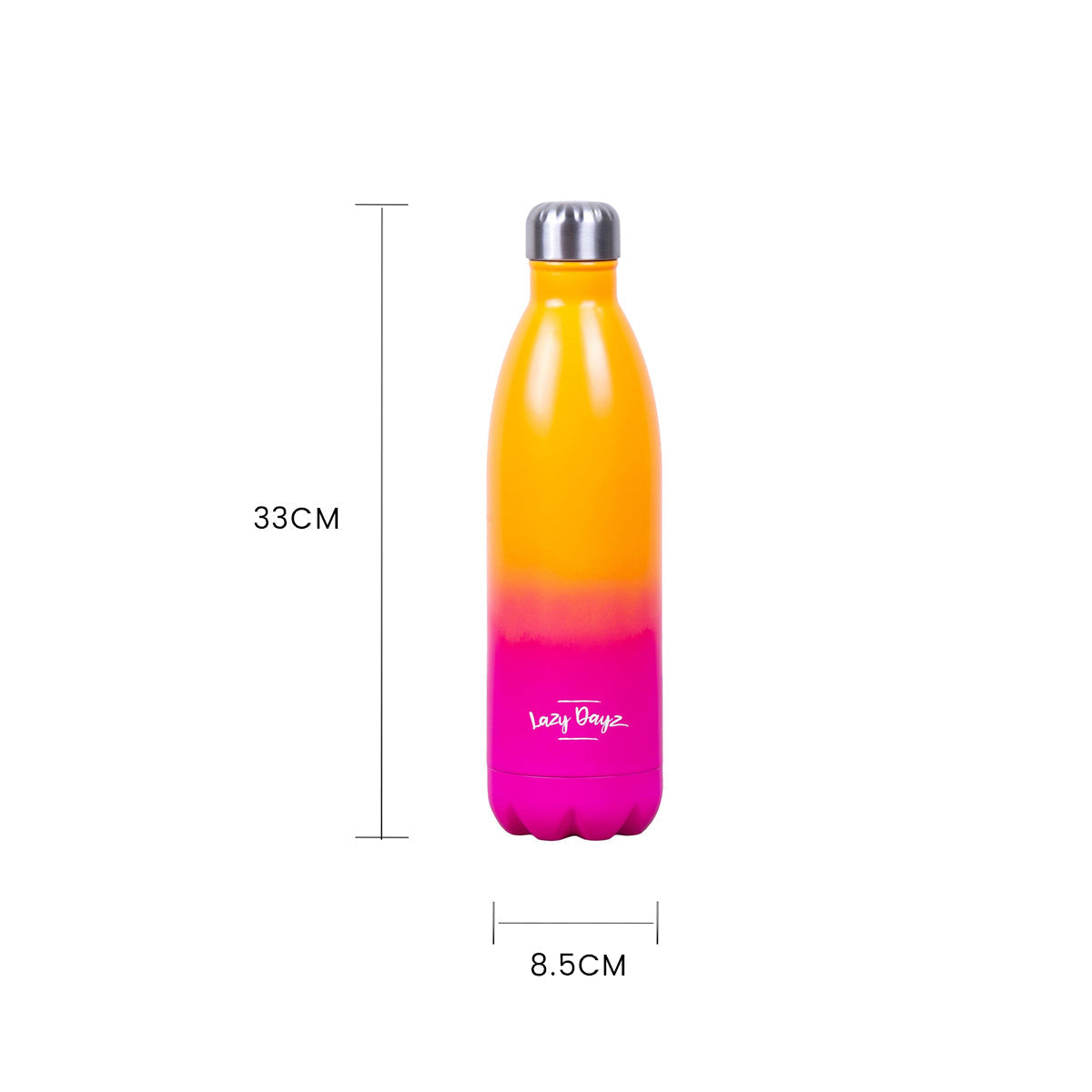 Lazy Dayz Jumbo Drink Bottle 1L Orange Pink Ombre - 11