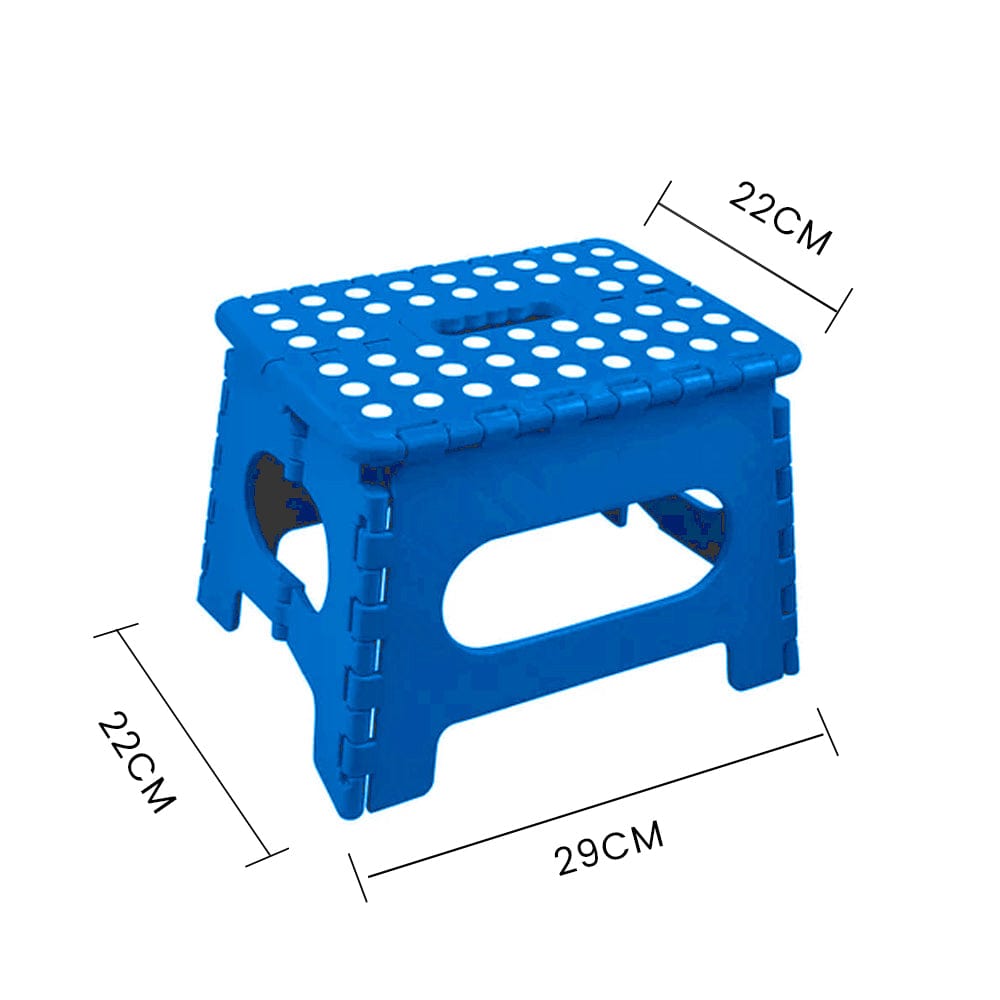 Plastic Folding Stool Portable Chair Outdoor Camping Blue - 09