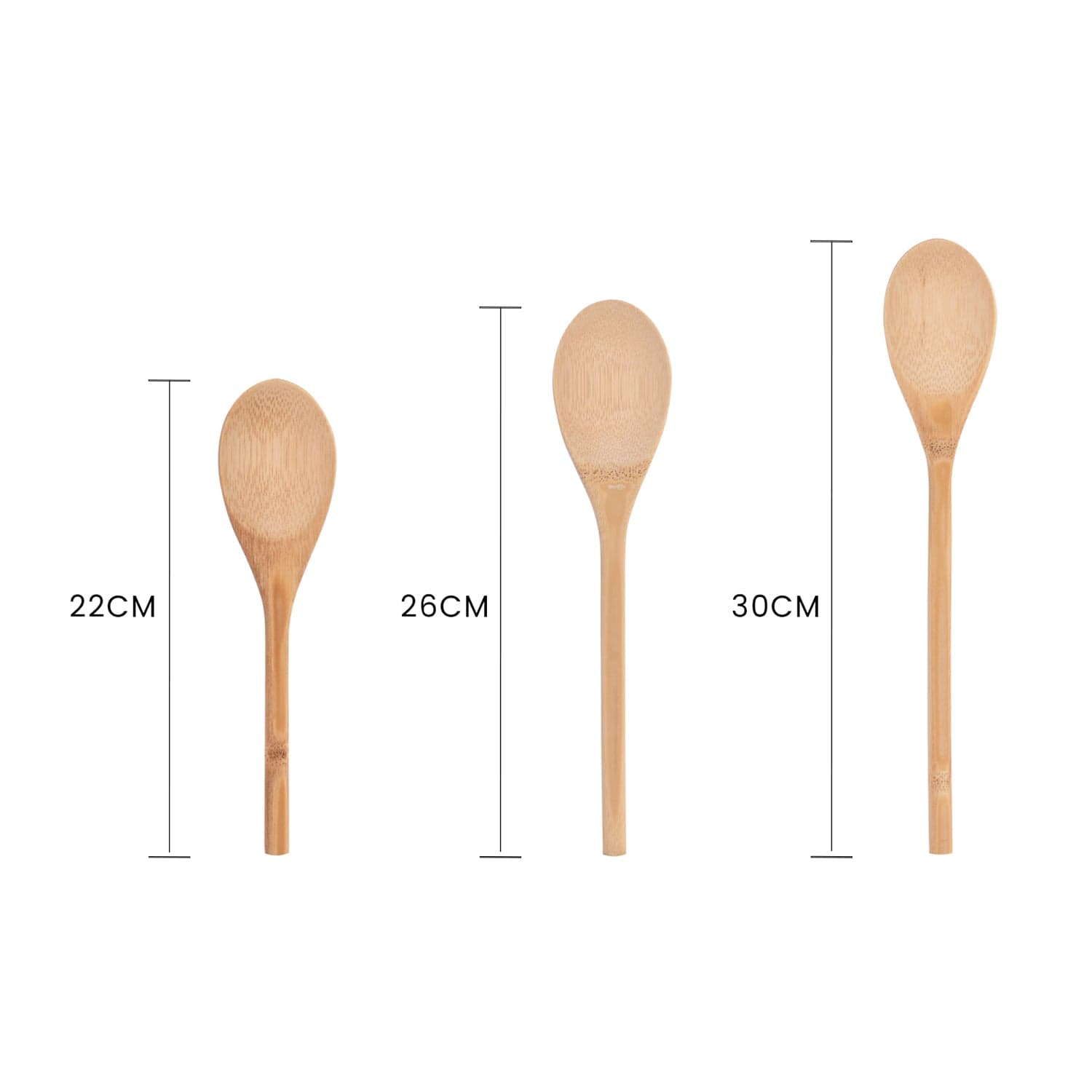 3 Pcs Bamboo Cooking Spoon Set - 06