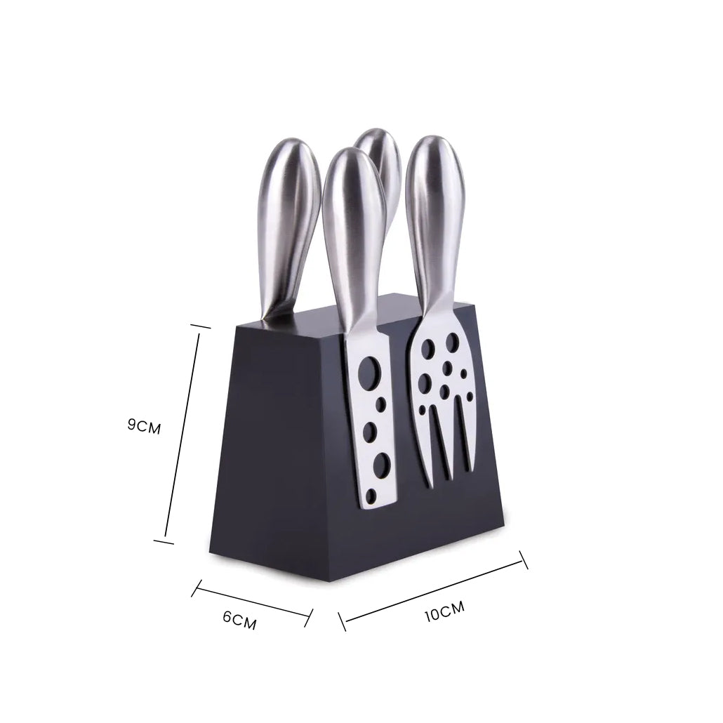 4 Pcs Clevinger Hobson Stainless Steel Cheese Knife Set With Magnetic Block - 03